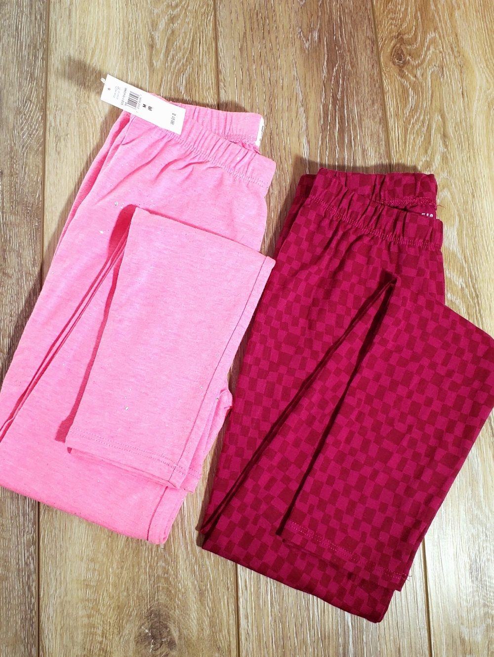 GAP Kids Set Of 3.  Pink And Magenta/Purplish Leggings And Long Sleeve Size M